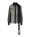 Valentino Scarf Detailed Long-sleeved Shirt In Black