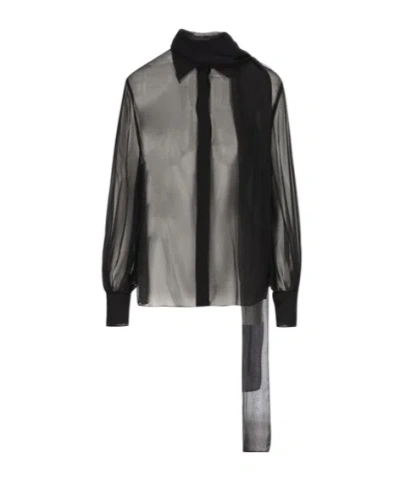 VALENTINO VALENTINO SCARF DETAILED LONG-SLEEVED SHIRT
