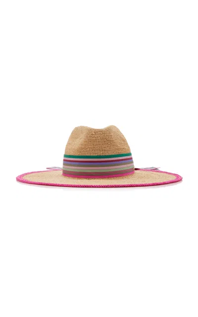 Valentino Scarf-detailed Raffia Sun Hat In Multi