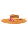 Valentino Scarf-detailed Wide-brim Sun Hat In Brown
