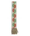 Valentino Garavani Ivory Orange Green Patterned Scarf With Fringes Spring Summer Women In Multicolor