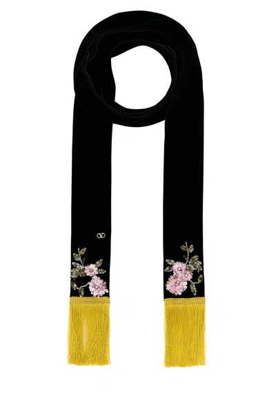 Valentino Black Velvet Scarf