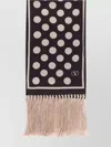 Valentino Scarf With Fringe Detailing And Polka Dot Pattern