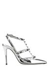 Valentino Mirror Effect Rockstud Pump In Silver