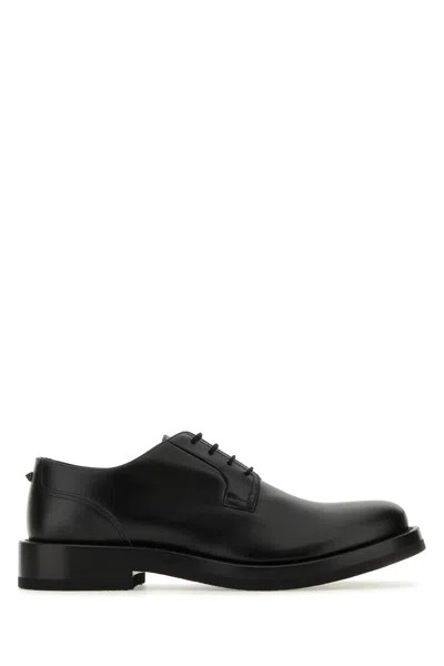 VALENTINO GARAVANI VALENTINO GARAVANI BLACK LEATHER LACE-UP SHOES