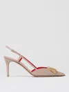 Valentino Womens Blush Vlogo 80 Pointed-toe Leather Slingback Courts In Puder