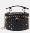 Valentino Garavani Black Quilted Leather Cylindrical Vanity Bag With Chain Women In Schwarz