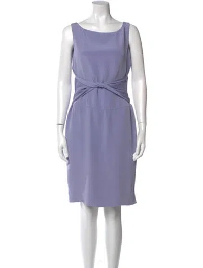 Pre-owned Valentino Scoop Neck Knee-length Dress In Blue