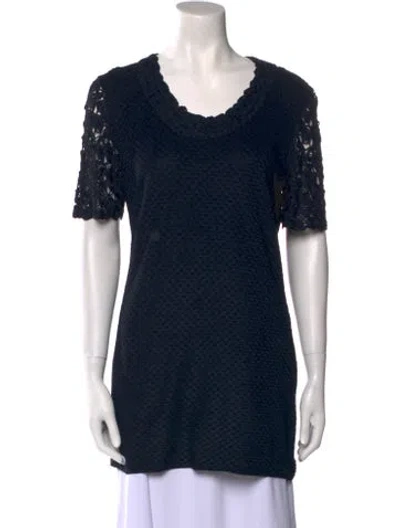 Pre-owned Valentino Scoop Neck Mini Dress In Blue