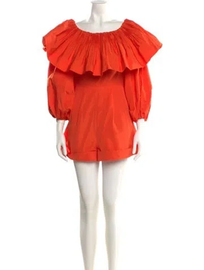 Pre-owned Valentino Scoop Neck Romper In Orange