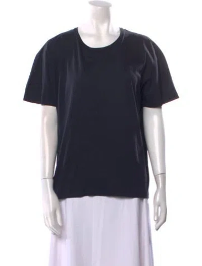 Pre-owned Valentino Scoop Neck Short Sleeve T-shirt In Blue
