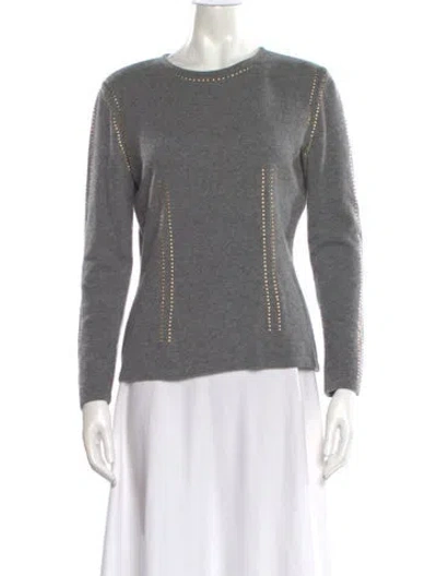 Pre-owned Valentino Scoop Neck Sweater In Gray