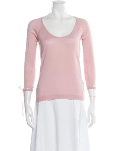 Pre-owned Valentino Scoop Neck Sweater In Pink