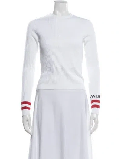 Pre-owned Valentino Scoop Neck Sweater In White