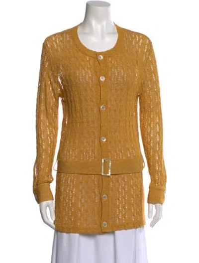 Pre-owned Valentino Scoop Neck Sweater In Yellow