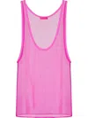 Valentino Semi-sheer Silk Chiffon Tank Top In Pink