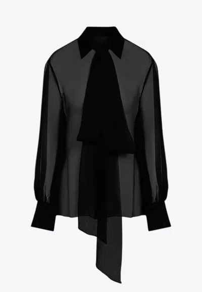 VALENTINO SEMI-SHEER SILK SHIRT