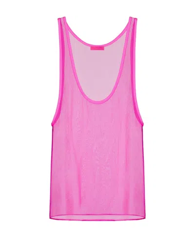VALENTINO SEMI-SHEER SILK TANK TOP