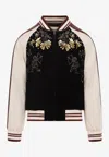 Valentino Sequin And Bead-embellished Velvet Bomber Jacket In Black