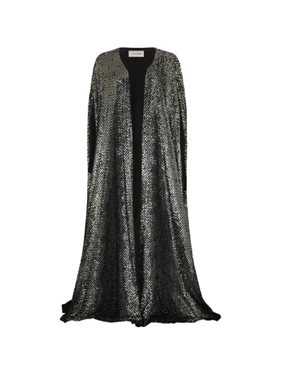 Valentino Sequin Cape In Black