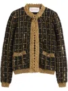Valentino Sequin-embellished Cardigan In Braun