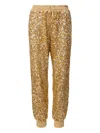 Valentino Sequin-embellished Drawstring Track Pants In Gold