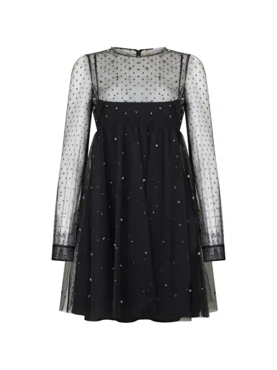 Valentino Sequin-embellished Dress In Black