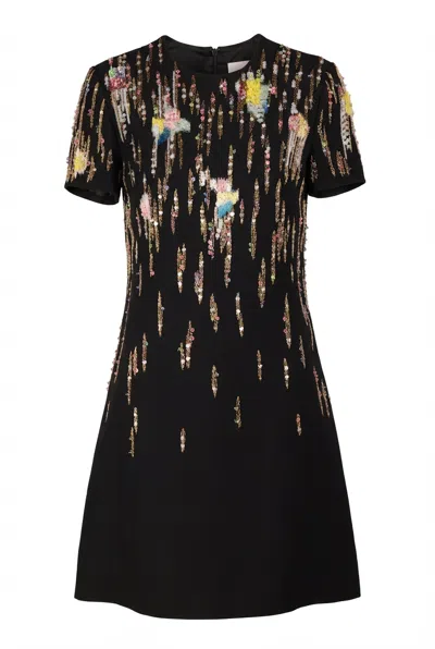 Valentino Sequin Embellished Dress In Black