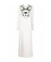 Valentino Embroidered Sequined Silk-crepe Maxi Dress In White