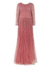Valentino Sequin-embellished Maxi Dress In Pink