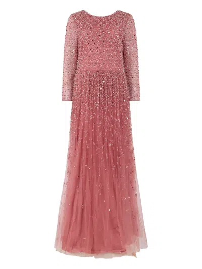 Valentino Sequin-embellished Maxi Dress In Pink