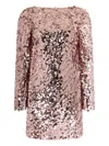 Valentino Elegant Pink Dress With Shimmering Sequins In Pink