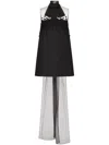Valentino Embroidered Structured Couture Short Dress In Black