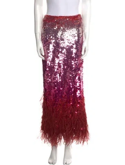 Pre-owned Valentino Sequin Embellishments Midi Length Skirt W/ Tags In Multi
