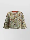 Valentino Sequin Embroidered Floral Cropped Jacket