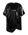 Valentino Sequin-embroidered Organza T-shirt In Black