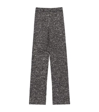 Valentino Sequin Knit Trousers In Brown