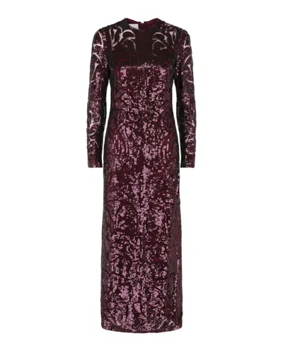 Valentino Sequin Mesh Gown In Blue