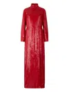 Valentino Elegant Long Red Dress With Long Sleeves In Red