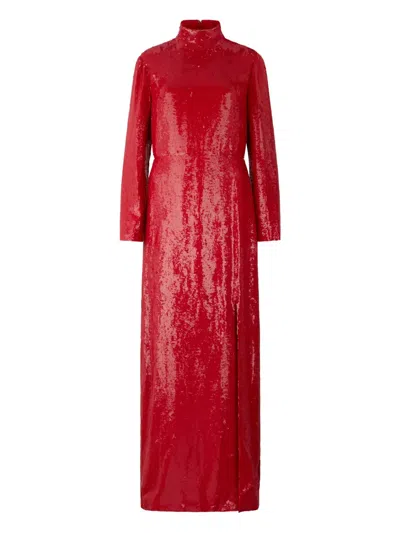 VALENTINO SEQUIN SLIT MAXI DRESS