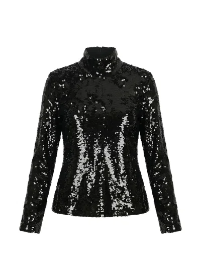 Valentino Sequin Top In Black