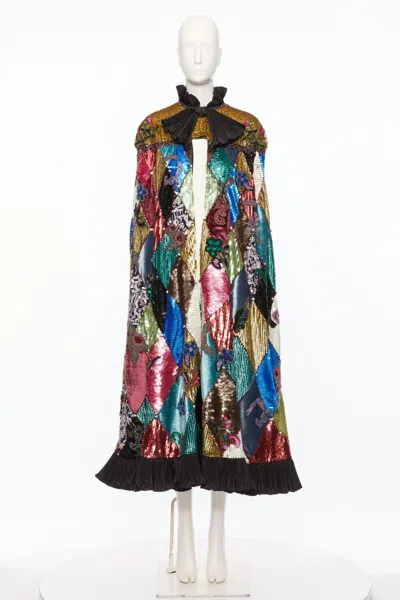 Valentino Sequined Cape In Multi