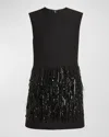 Valentino Crepe Mini Dress In Black
