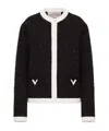 Valentino Sequined Glaze Tweed Jacket In Black