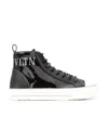 Valentino Sequins Inlaid High-top Casual Sneakers In Black