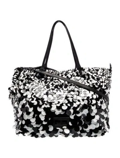 Pre-owned Valentino Garavani Sequins Tote In White