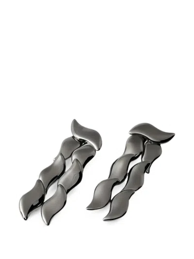 Valentino Garavani Shadowshine Drop Earrings In Black