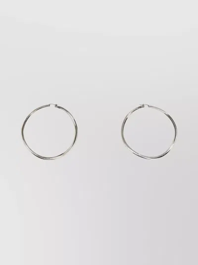 Valentino Garavani Shadowshine Hoop Design Metal Finish Earrings In Metallic
