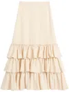 Valentino Shantung Midi Skirt In Neutrals