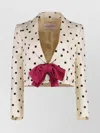 Valentino Bow-embellished Polka-dot Silk-shantung Jacket